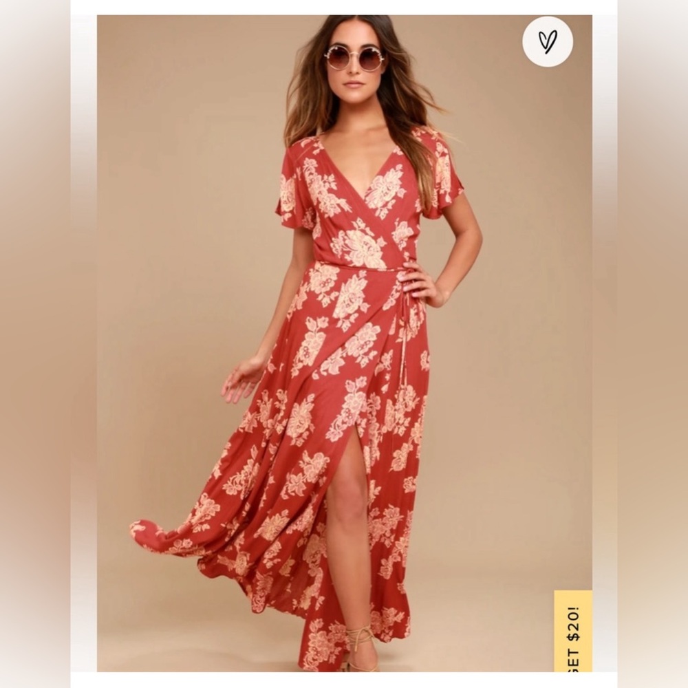 Boho Floral Wrap Maxi Dress - lulus